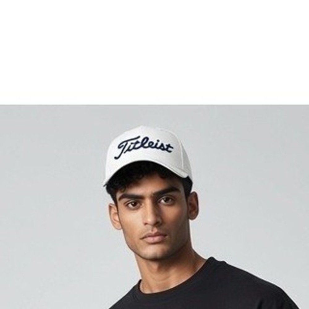 Titleist Mens White Performance Golf Hat Adjustable Strapback Embroidered Logo